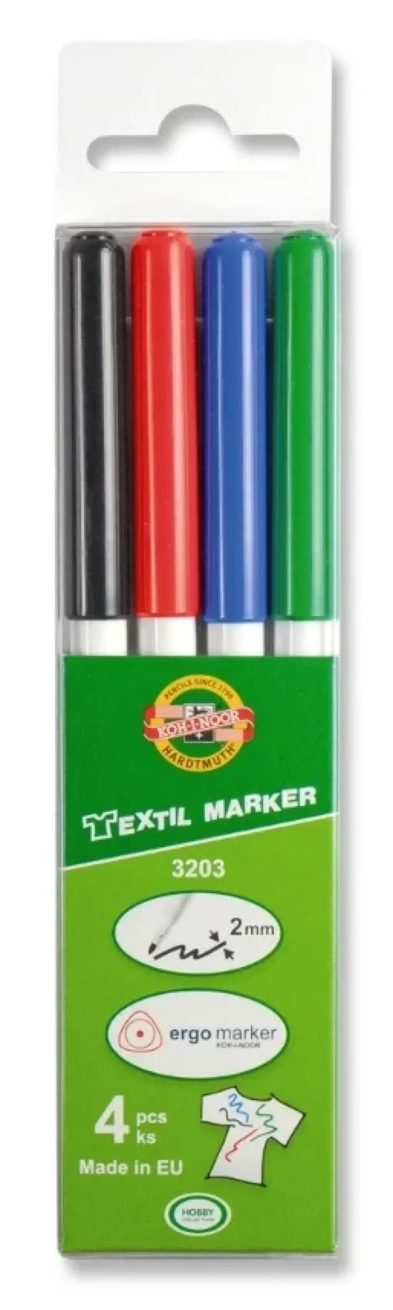 Set 4 rotuladores surtidos textiles Koh-i-noor