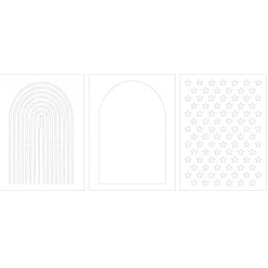 Set 3 stencils Arches Bold and Bright Vicki Boutin