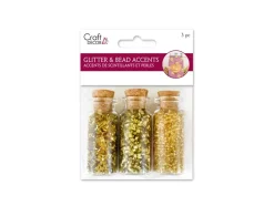 Set 3 tarros con Cuentas y Semillas Oro Multicraft