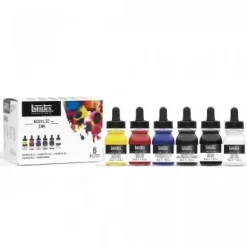Set 6 Tintas Acrílicas Colores Esenciales Liquitex