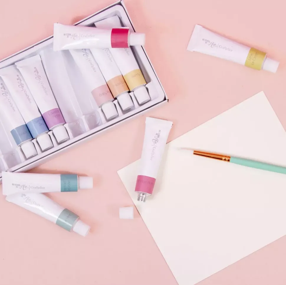 Set 12 Tubos Acrílicos Colores Pastel Craftelier