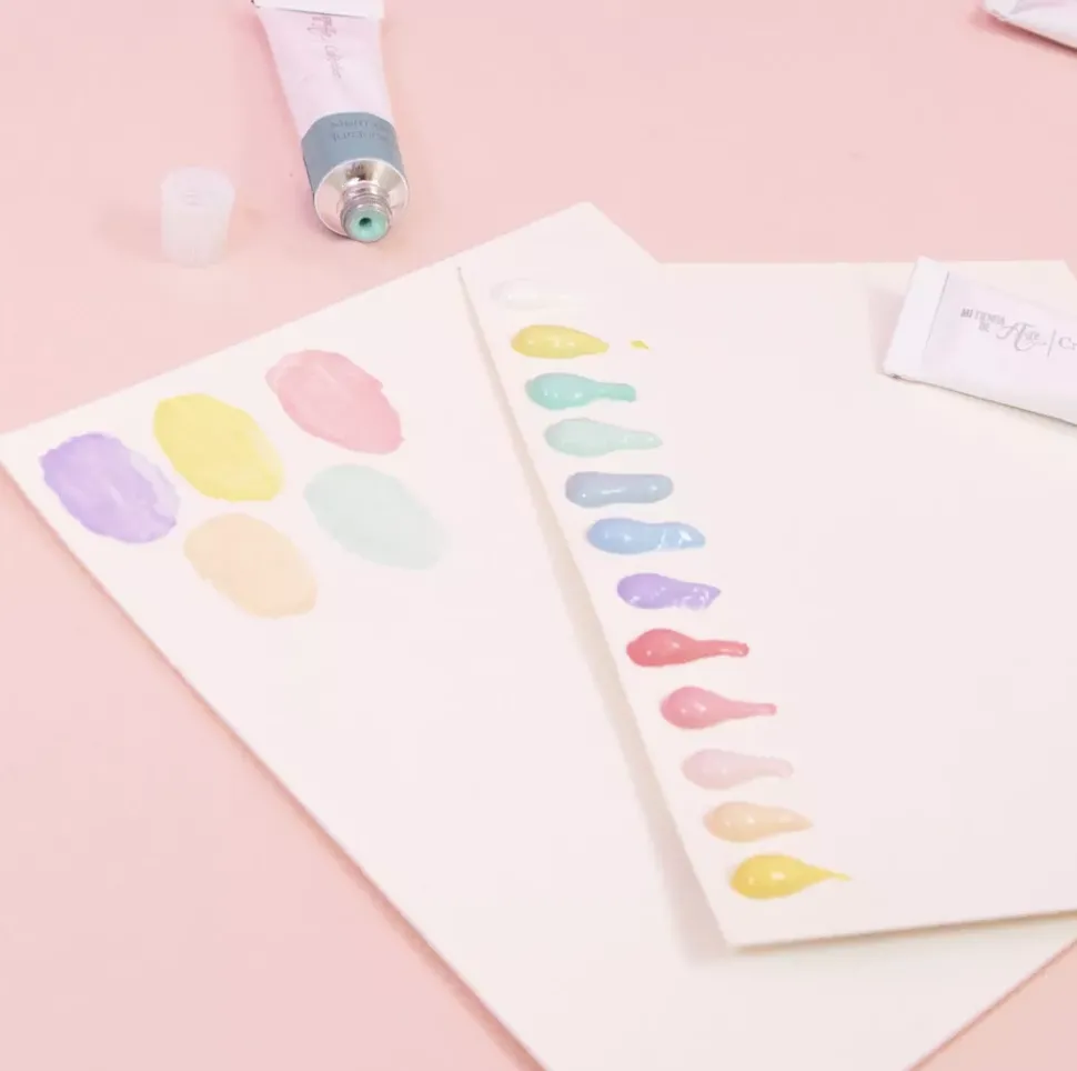 Set 12 Tubos Acrílicos Colores Pastel Craftelier