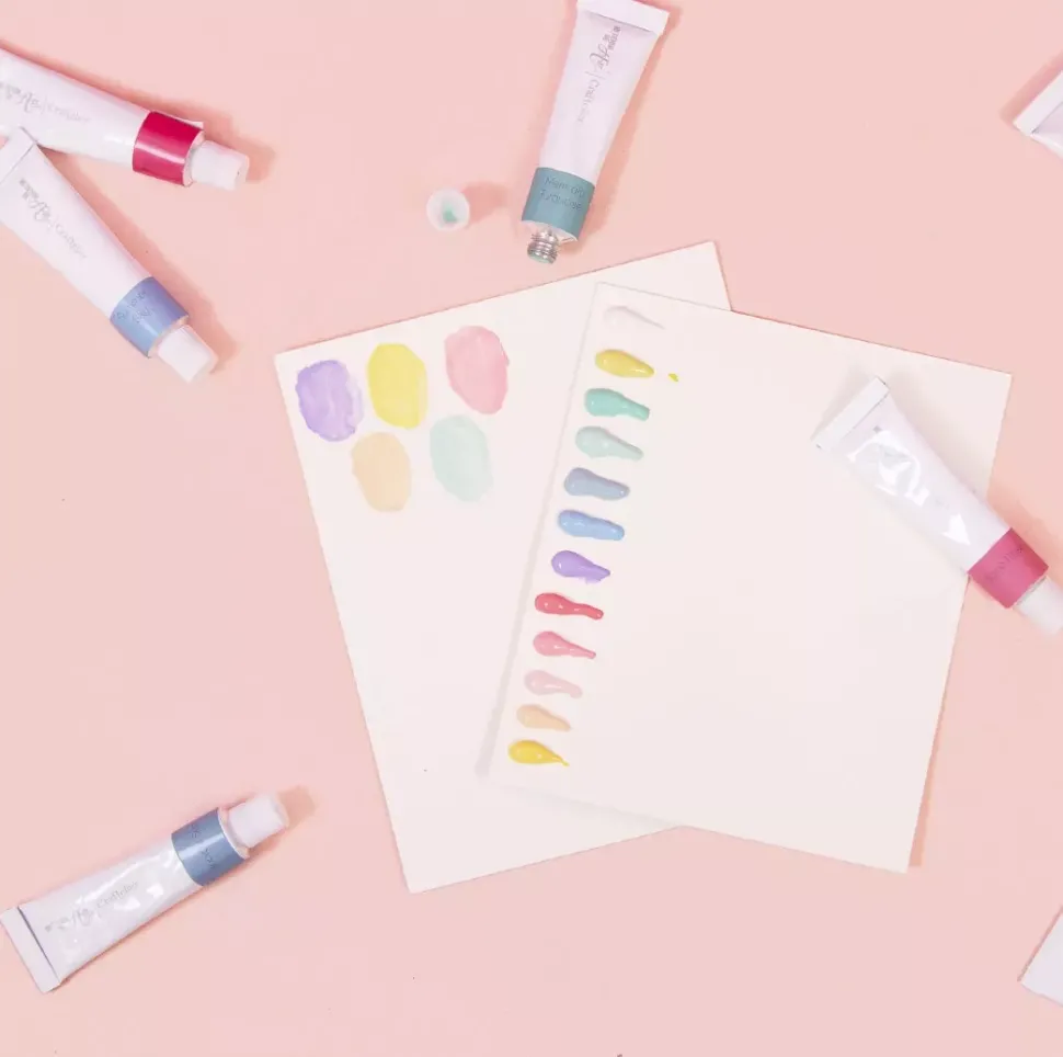 Set 12 Tubos Acrílicos Colores Pastel Craftelier