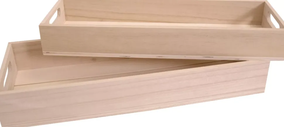 Set de 2 Bandejas de Madera Rectangular Artemio