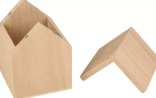 Set de 2 Casas de Madera con Tapa Artemio