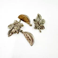 Set de 4 cuentas de sandías y hojas plata