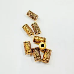 Set de 8 cuentas tubo oro