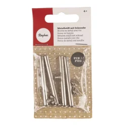 Set de 4 Pernos de Metal Con Tornillo Plata Rayher