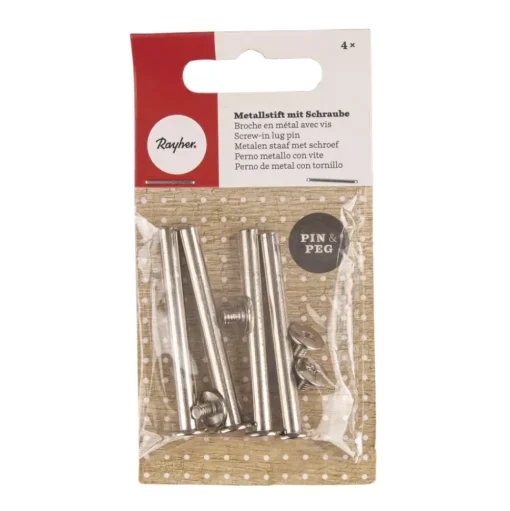 Set de 4 Pernos de Metal Con Tornillo Plata Rayher