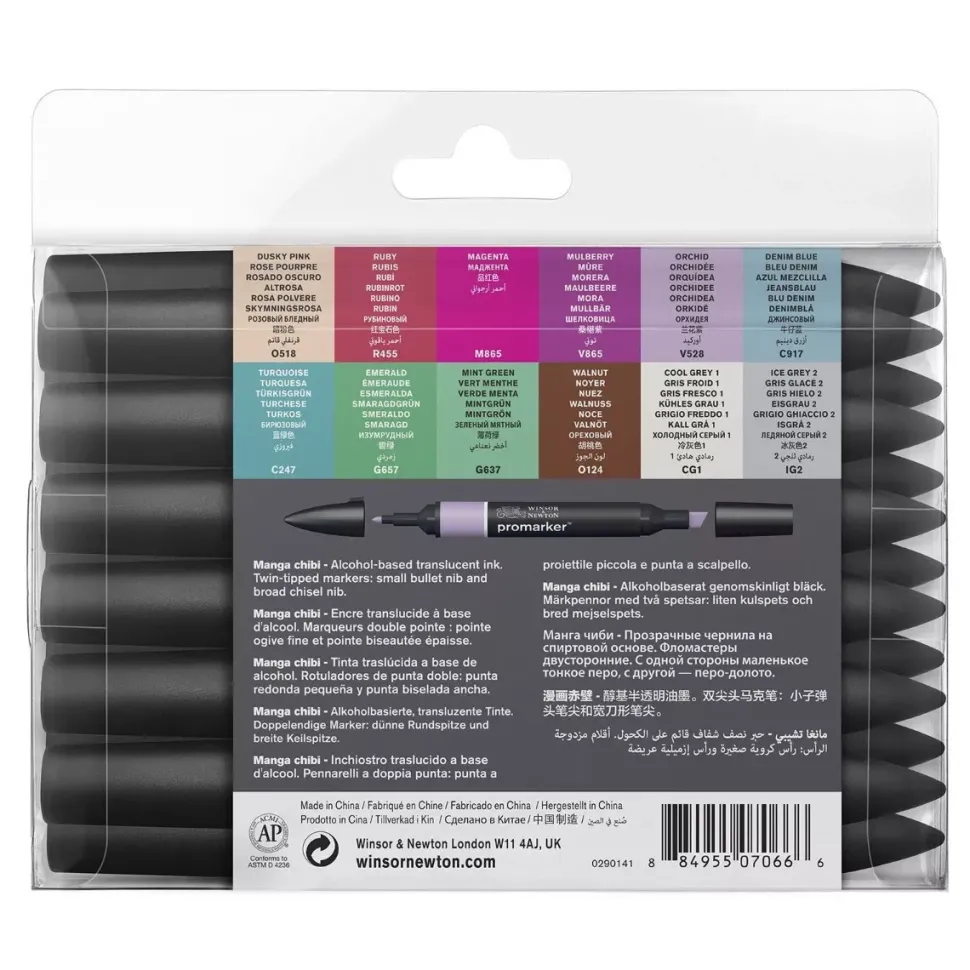 Set de 12+1 Promarker Manga Chibi Winsor & Newton