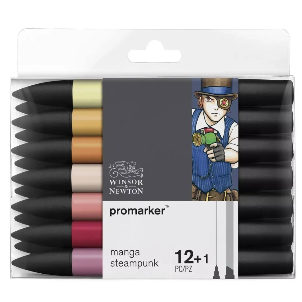 Set de 12+1 Promarker Manga Steampunk Winsor & Newton