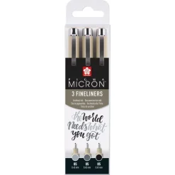 Set de 3 Rotuladores Calibrados grises Sakura Pigma Micron