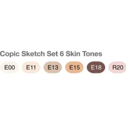 Set de 6 Rotuladores Copic Sketch Tonos piel Copic