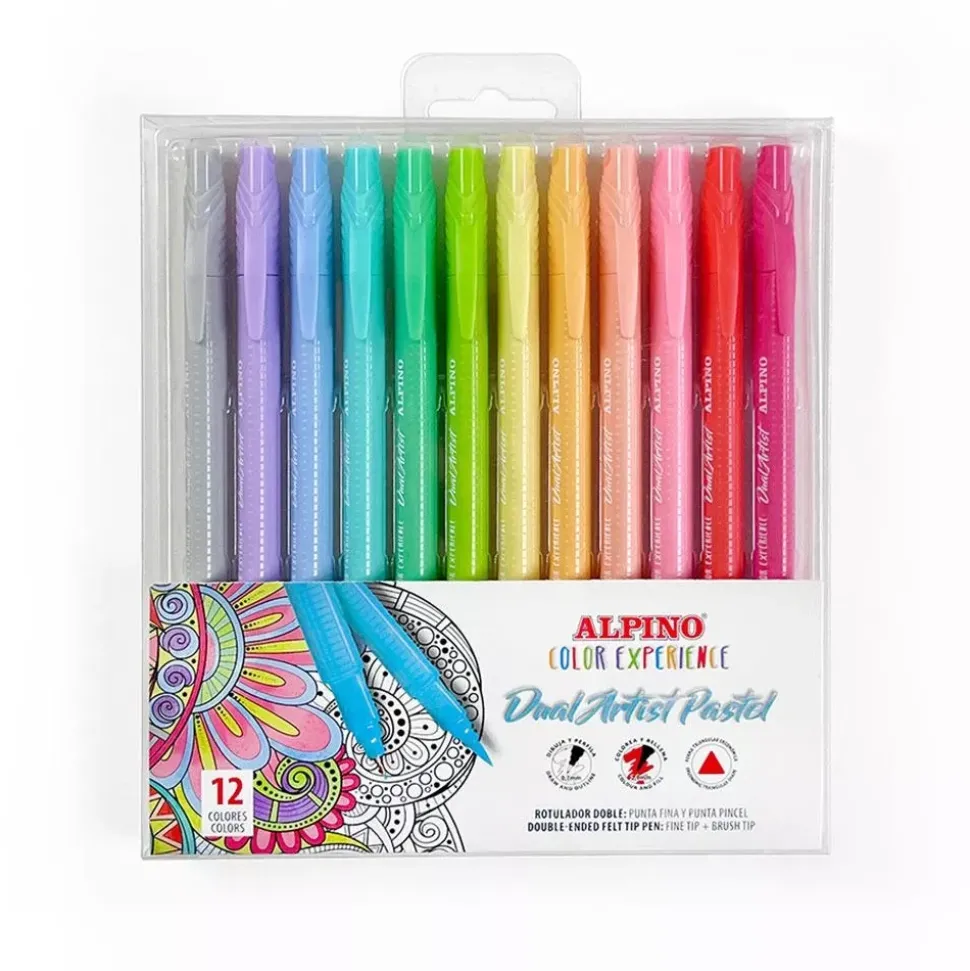 Set de 12 rotuladores Dual Artsit Pastel Alpino