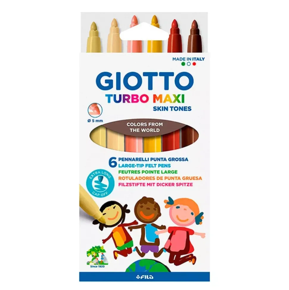 Set de 6 Rotuladores Turbo Maxi Skin Tones Giotto