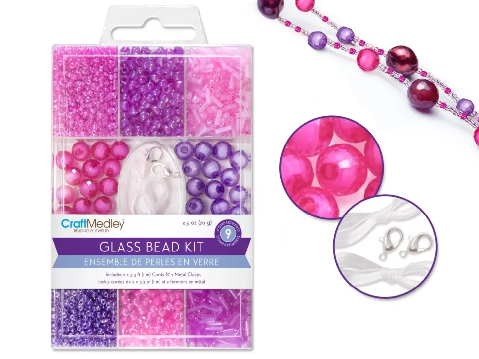 Set de Abalorios Rosa y Violeta MultiCraft