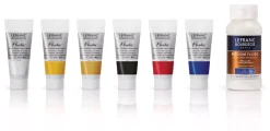 Set Iniciación Flashe 6 Tubos Acrlilico + Barniz Lefranc & Bourgeois 20ml