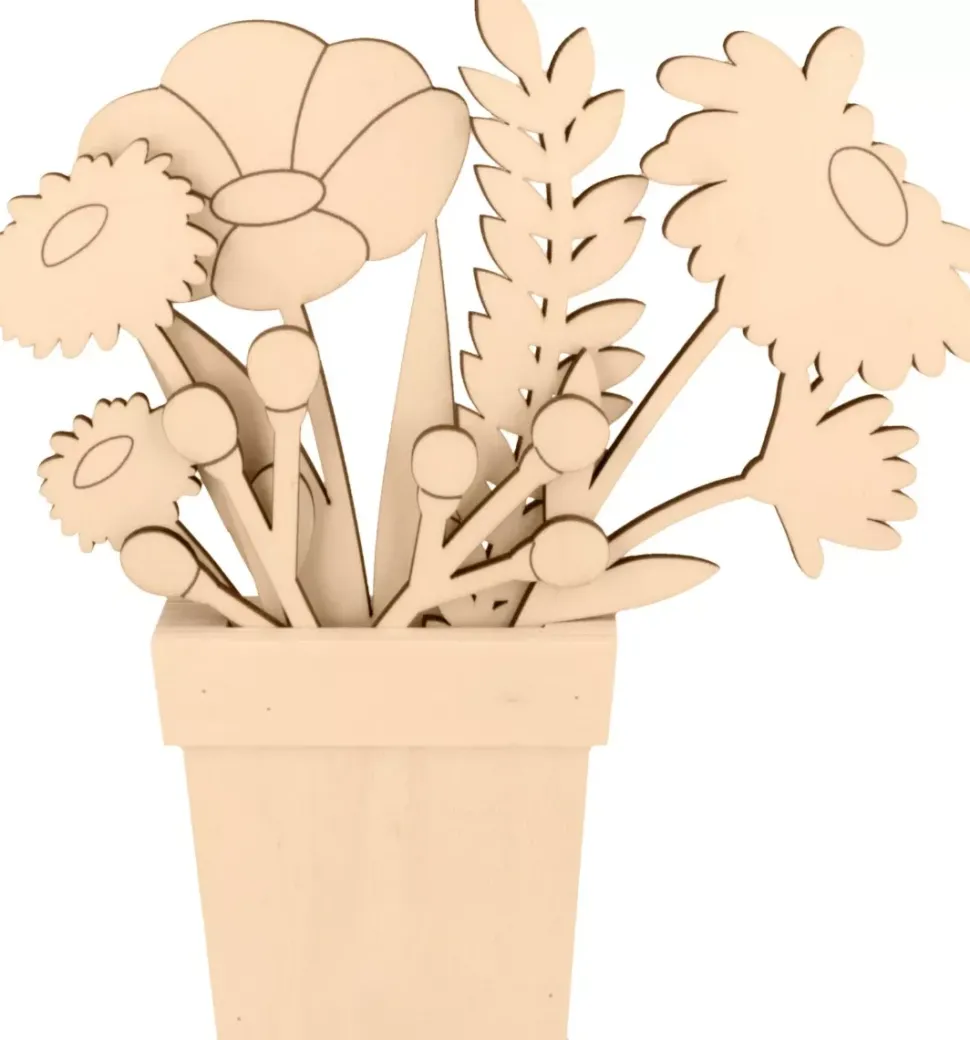 Set Maceta y Flores de Madera Life is Simple Artemio