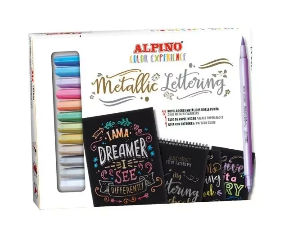 Set Rotuladores Doble Punta Metallic Lettering Color Experience Alpino