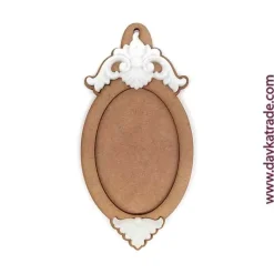 Silueta de madera Bola de Navidad ovalada con resina Dayka