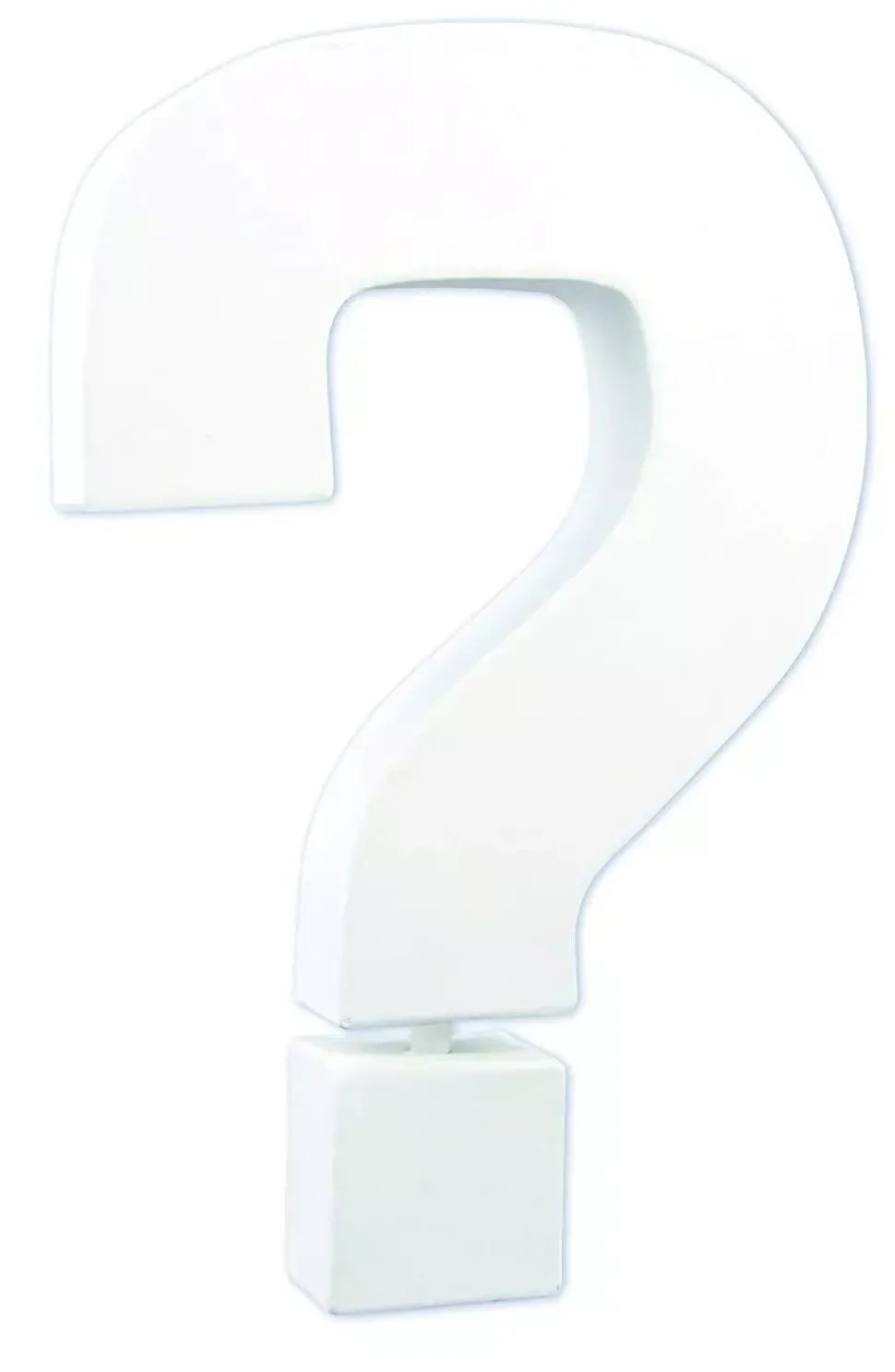 Símbolo Interrogación de cartón endurecido blanco