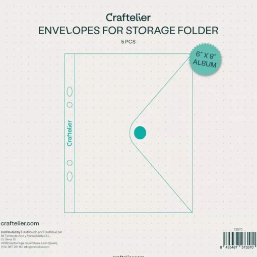 Sobres Para Organizador de Sellos y Troqueles Craftelier 6"x8"