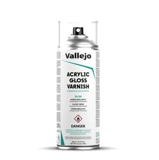 Spray aerosol barniz acrílico 530 brillante Hobby Paint Vallejo 400ml