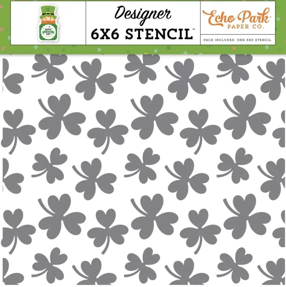 Stencil Lucky Day Shamrock Happy St. Patrick's Day Echo Park