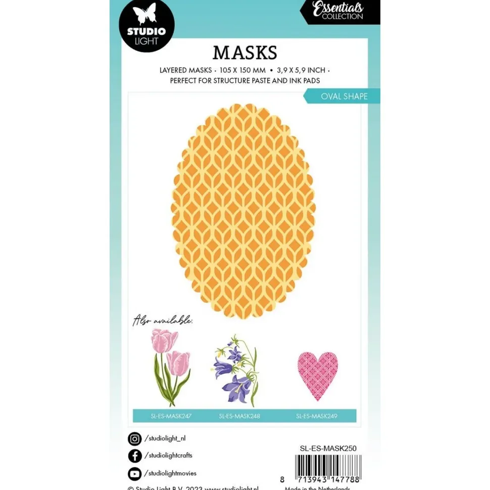 Stencil Oval Shape Essentials Studio Light 10x15cm