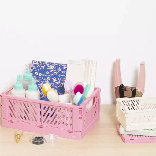 SUPER OFERTA **40%** Caja de Almacenamiento Plegable Pequeña Rosa Craftelier