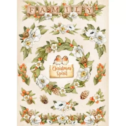 SUPER OFERTA **40%** Papel de arroz Family Garlands Valley Stamperia 21x29cm