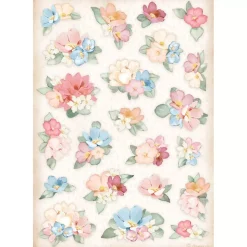 SUPER OFERTA **40%** Papel de arroz flores Oh là là! Stamperia 21x29cm