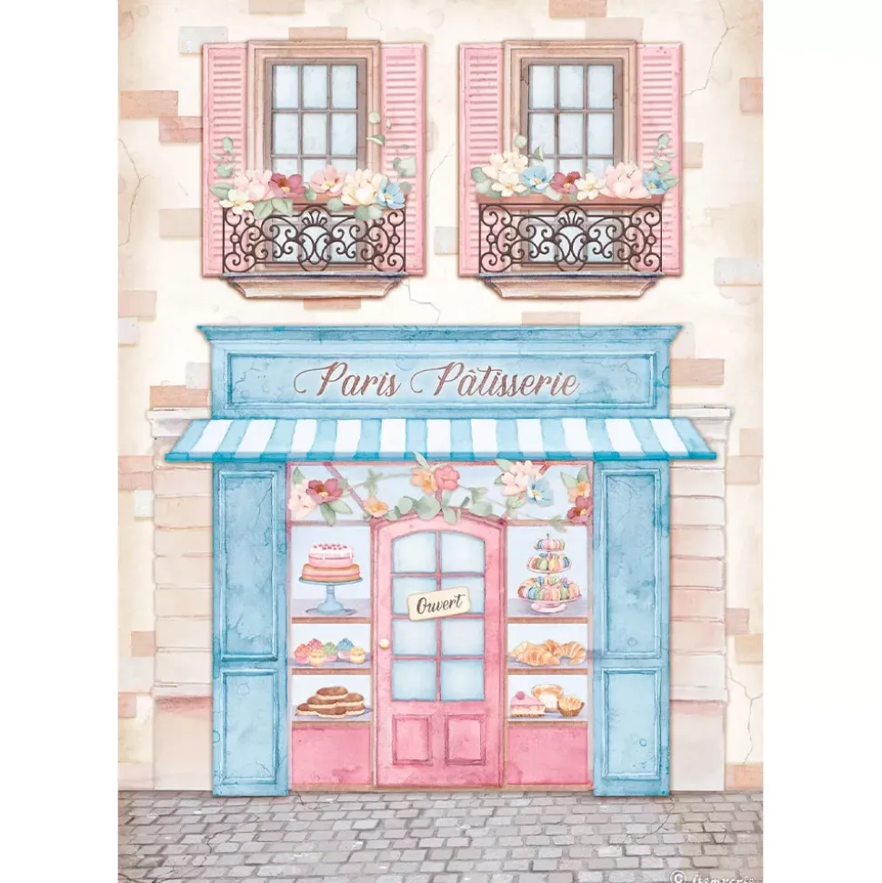 SUPER OFERTA **40%** Papel de arroz pastelería Oh là là! Stamperia 21x29cm