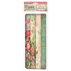SUPER OFERTA **30%** Set 4 Hojas de Tela Fabric Rose Parfum Stamperia 30x30cm