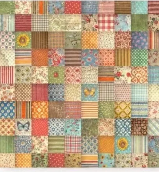 SUPER OFERTA **30%** Set 4 Hojas de Tela Fabric Sunflower Art Stamperia 30x30cm