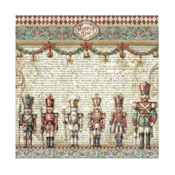 SUPER OFERTA **30%** Set 4 hojas de tela Fabric The Nutcracker Stamperia
