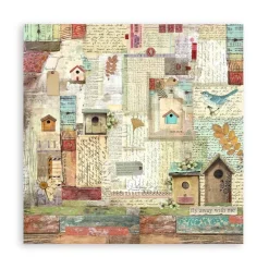 SUPER OFERTA **30%** Set 4 hojas de tela Fabric Garden Stamperia 30x30cm
