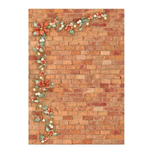 SUPER OFERTA **40%** Set 8 papeles de arroz Backgrounds All Around Christmas Stamperia 10x15cm