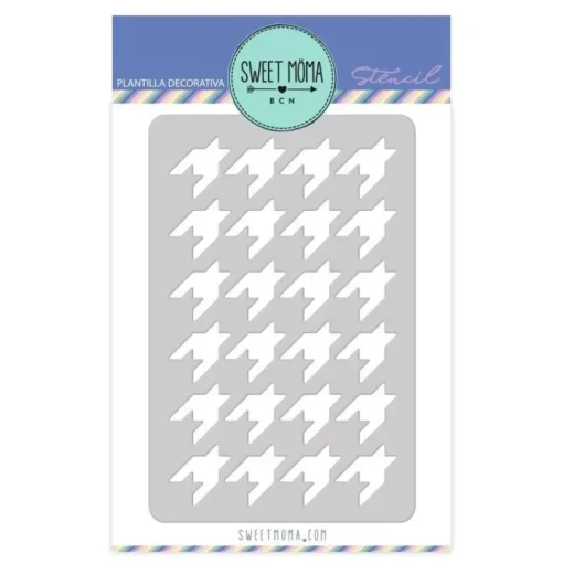 SUPER OFERTA **40%** Stencil Pata de gallo Veintiuno Sweet Möma 10x15cm