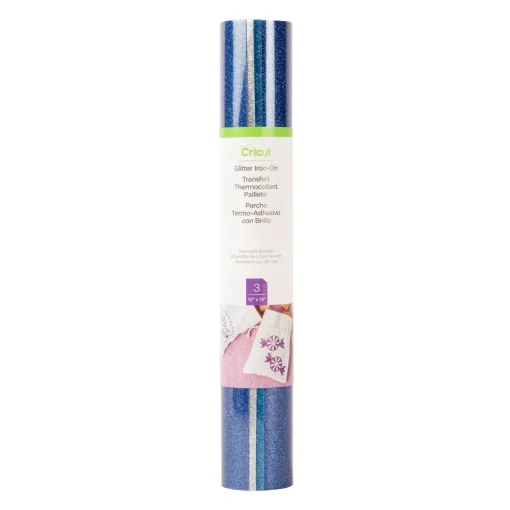 SUPER OFERTA **40%** Vinilo Iron On Termotransferible Glitter Moonlight Cricut 30x30cm