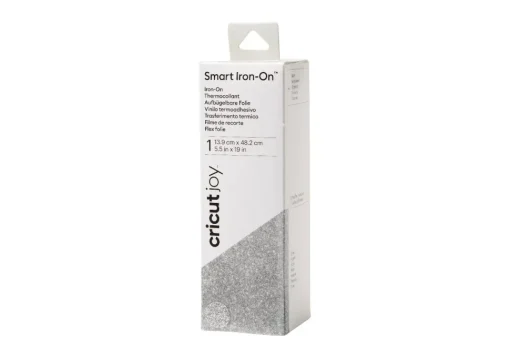 SUPER OFERTA **40%** Vinilo Smart Iron On Termotransferible Glitter Plateado Cricut Joy 13x48cm