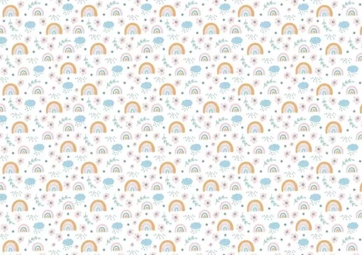 Tela de Encuadernar Rainbow Flowers PapersForYou 70x50cm