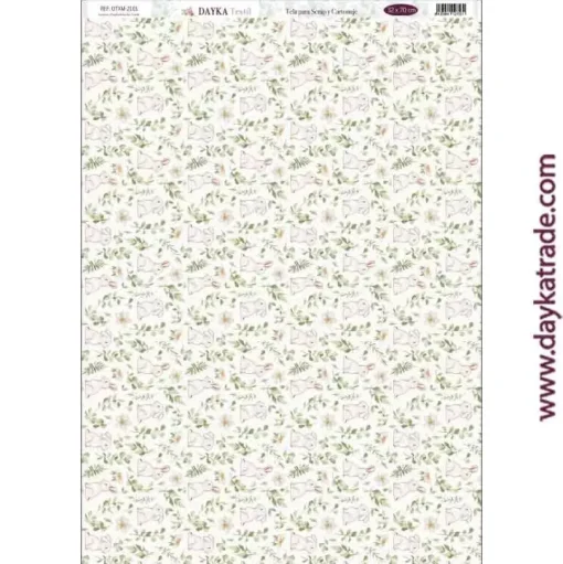 Tela DTXM-2101 Flores y Conejos En Comunión con la Naturaleza 32x70cm