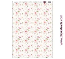 Tela DTXM-2022 Patrón Fondo Flores Bendiciones Dayka 33x70cm