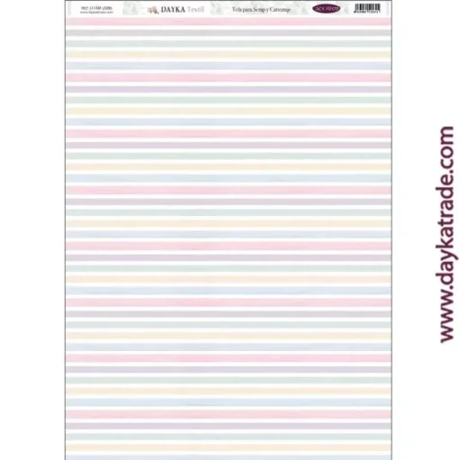 Tela DTXM-2086 Rayas colores Puro Amor Rosas Dayka 33x70cm