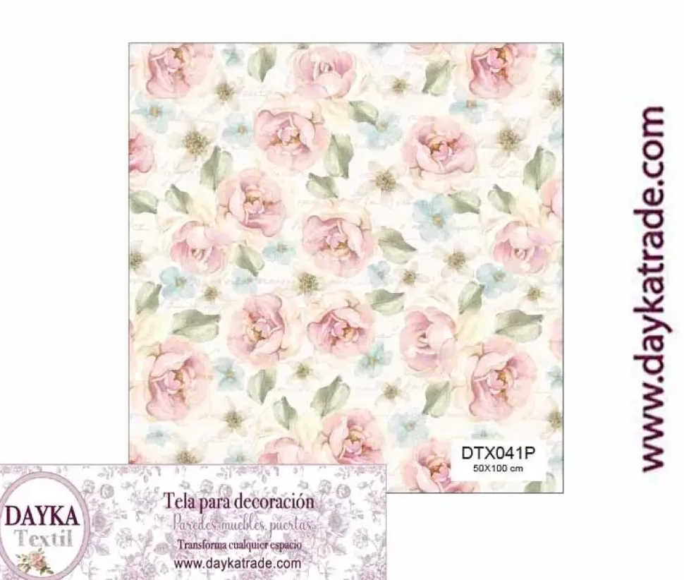Tela para Decoración #41 Flores vintage 50x100cm. Dayka