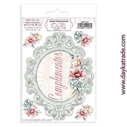 Tela para Scrapbooking y Cartonaje Marco Complementos y Flores 12x17cm