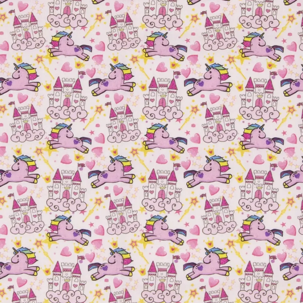 Tela Unicornios y Castillos Craftelier 50x30cm
