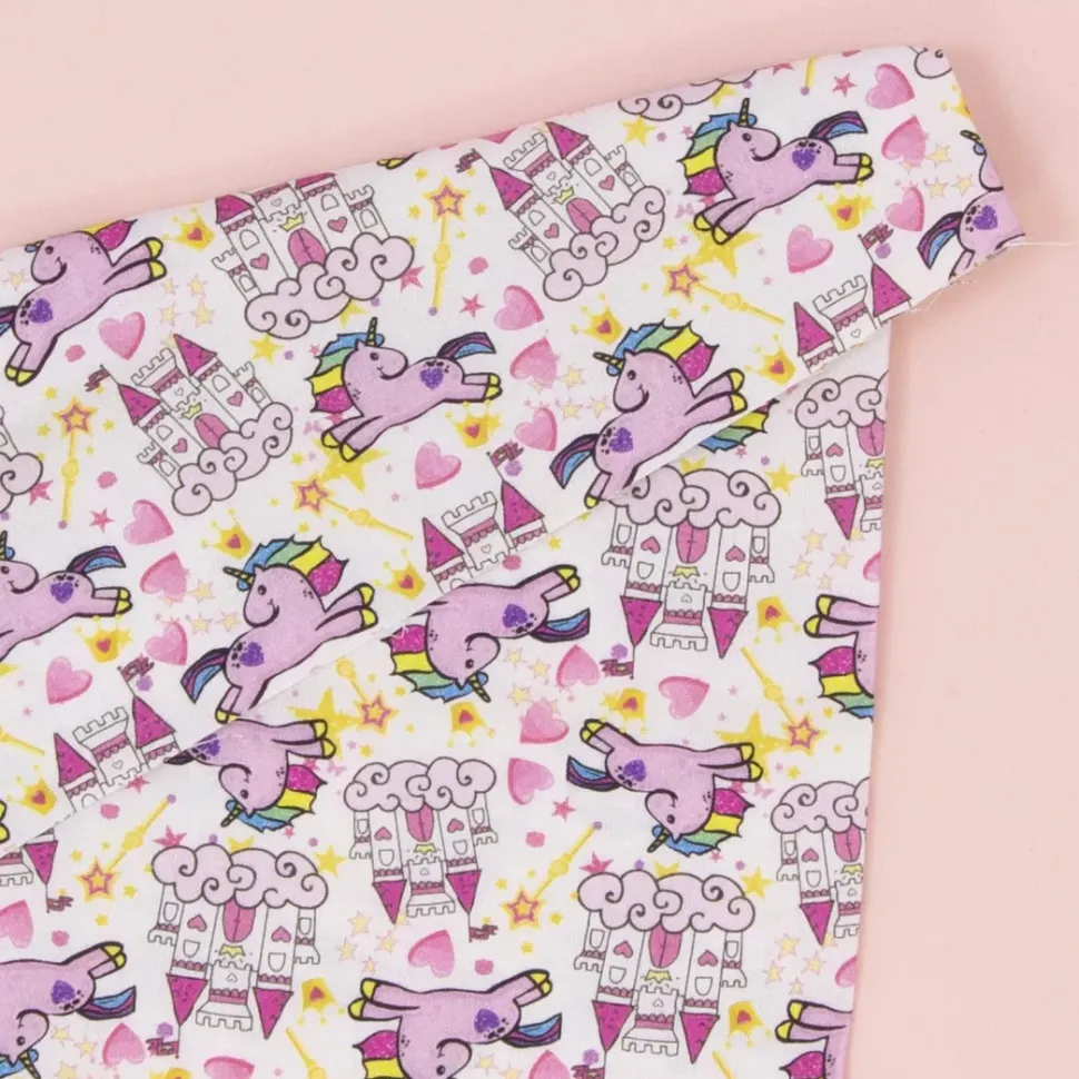 Tela Unicornios y Castillos Craftelier 50x30cm