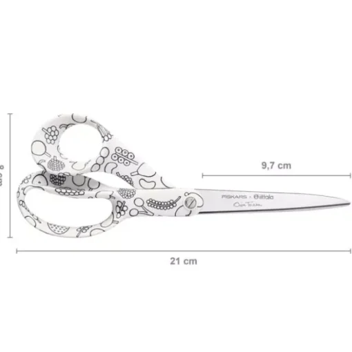 Tijeras Universales X Iittala Frutta Blanco y Negro Fiskars 21cm